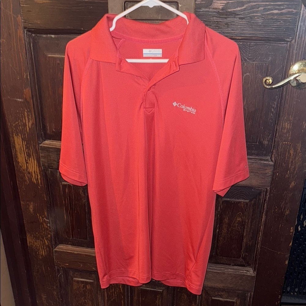 Columbia PFG Men's Orange Polo Shirt size medium